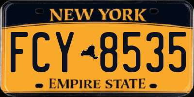 NY license plate FCY8535