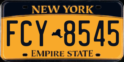 NY license plate FCY8545