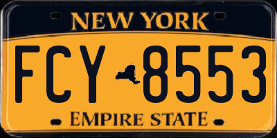 NY license plate FCY8553