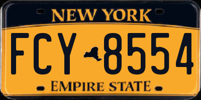 NY license plate FCY8554