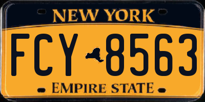 NY license plate FCY8563