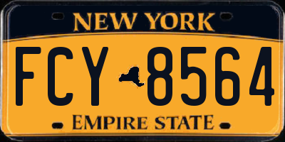 NY license plate FCY8564