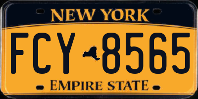 NY license plate FCY8565