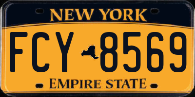 NY license plate FCY8569
