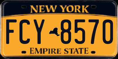 NY license plate FCY8570