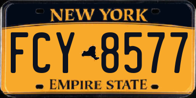NY license plate FCY8577