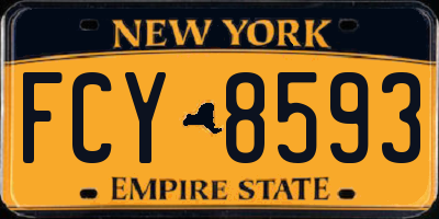 NY license plate FCY8593