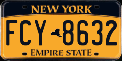 NY license plate FCY8632