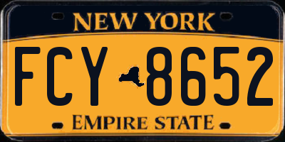NY license plate FCY8652
