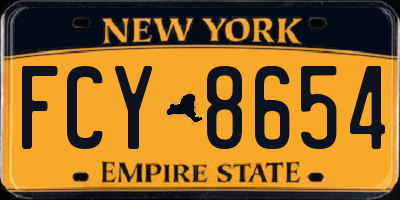 NY license plate FCY8654