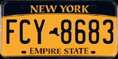 NY license plate FCY8683
