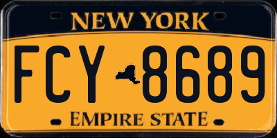 NY license plate FCY8689