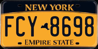 NY license plate FCY8698