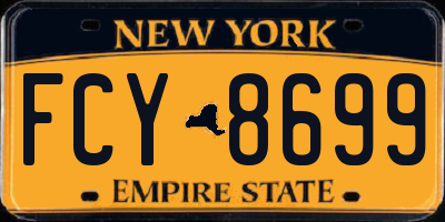NY license plate FCY8699
