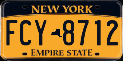 NY license plate FCY8712