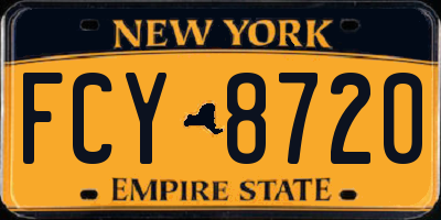 NY license plate FCY8720