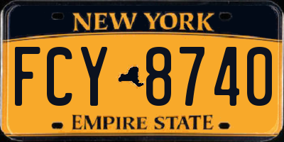 NY license plate FCY8740