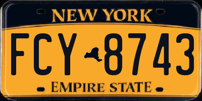 NY license plate FCY8743