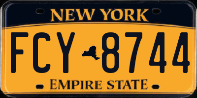 NY license plate FCY8744
