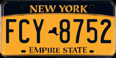NY license plate FCY8752