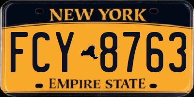 NY license plate FCY8763