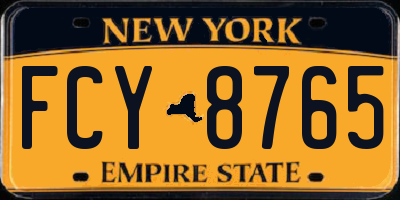 NY license plate FCY8765