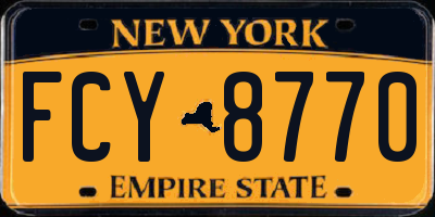 NY license plate FCY8770