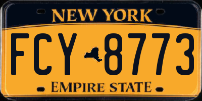 NY license plate FCY8773