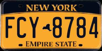 NY license plate FCY8784