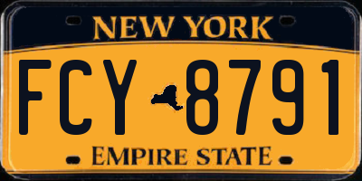 NY license plate FCY8791