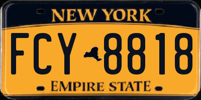 NY license plate FCY8818