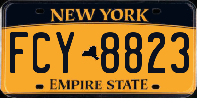 NY license plate FCY8823