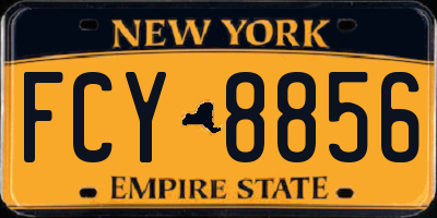 NY license plate FCY8856