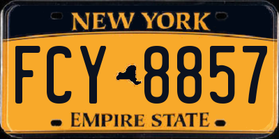 NY license plate FCY8857