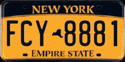 NY license plate FCY8881