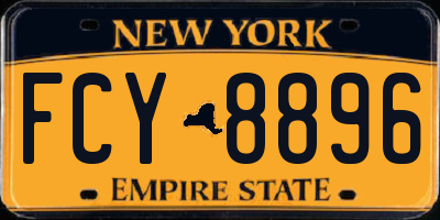 NY license plate FCY8896