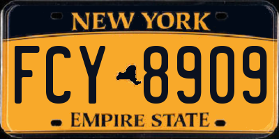 NY license plate FCY8909