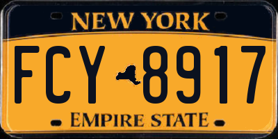 NY license plate FCY8917