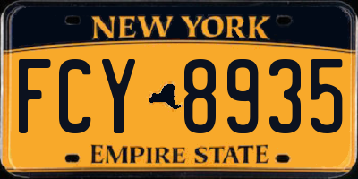 NY license plate FCY8935