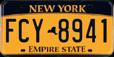 NY license plate FCY8941