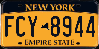 NY license plate FCY8944