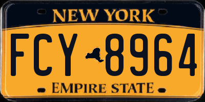 NY license plate FCY8964