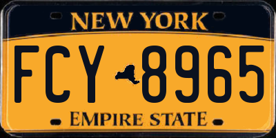 NY license plate FCY8965