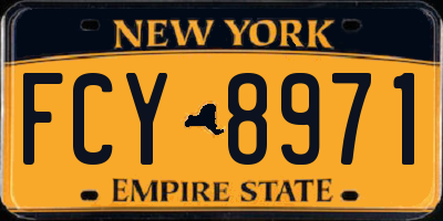 NY license plate FCY8971