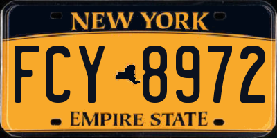 NY license plate FCY8972
