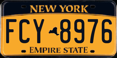 NY license plate FCY8976