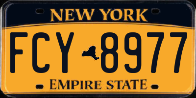 NY license plate FCY8977