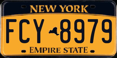 NY license plate FCY8979