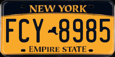 NY license plate FCY8985