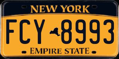 NY license plate FCY8993